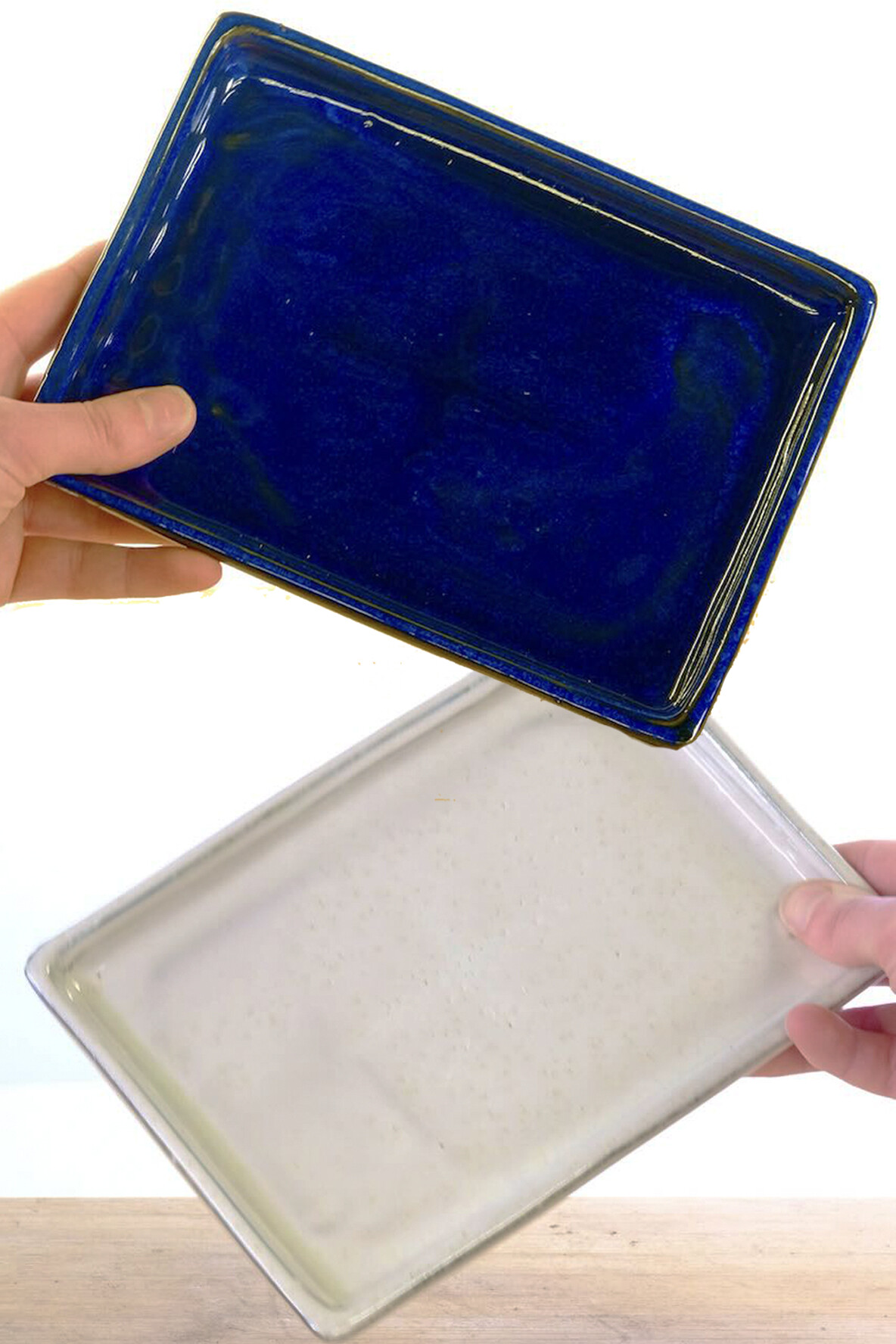 21cm Ceramic Drip Trays - Cream or Blue